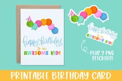 Happy Birthday to an Awesome Kid, Kid Card & Stickers Product Image 1