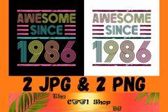Awesome Since 1986 Shirt Png, 40th Birthday Gift Product Image 1