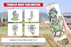 Awkward Alien Mermaids Tumbler Product Image 1