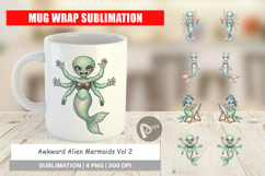 Awkward Alien Mermaids Mug Wrap Product Image 1
