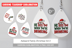 Awkward Christmas Quotes Earring Product Image 1