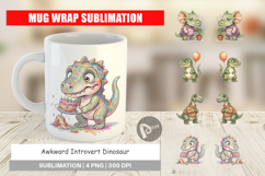 Awkward Introvert Dinosaur Mug Wrap Product Image 1