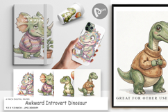 Awkward Introvert Dino Digital Paper Product Image 1