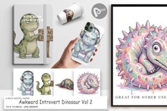 Awkward Introvert Dino Digital Paper Product Image 1
