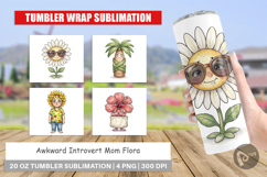 Awkward Introvert Mom Flora Tumbler Product Image 1