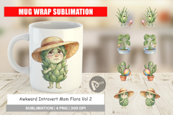 Awkward Introvert Mom Flora Mug Wrap Product Image 1