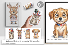 Awkward Patriotic Animals Digital Paper Product Image 1