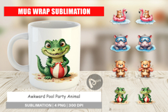 Awkward Pool Party Animal Mug Wrap Product Image 1