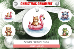 Awkward Pool Party Animal Ornament Product Image 1