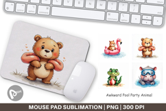 Awkward Pool Party Animal Mouse Pad Product Image 1