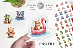 Awkward Pool Party Animal Sticker Product Image 1