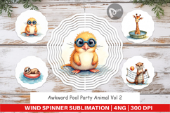 Awkward Pool Party Animal Wind Spinner Product Image 1