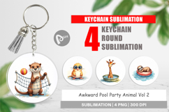 Awkward Pool Party Animal Keychain Product Image 1