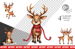 Awkward Reindeer Academy Clipart Product Image 1