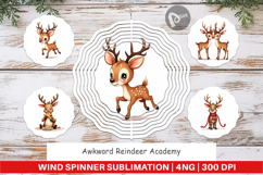 Awkward Reindeer Academy Wind Spinner Product Image 1