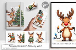 Awkward Reindeer Academy Digital Paper Product Image 1