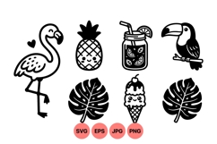 Summer Tropical Clipart Illustrations For Crafting Product Image 1