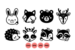 Cute Woodland Animals Svg Clipart For Crafts Product Image 1