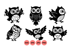 Cute Cartoon Owl Clipart For Crafts Product Image 1