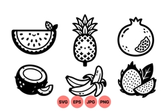 Tropical Fruit Vector Illustration Clipart Product Image 1
