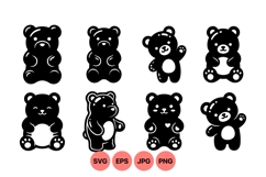 Cute Teddy Bear Silhouette Vector Design For Kids Product Image 1