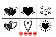 Hand Drawn Heart Doodles Clipart Product Image 1