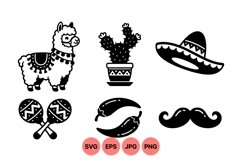 Mexican Fiesta Vector Clipart For Party Designs Product Image 1