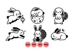 Cute Bunny Animal Clipart Illustration Product Image 1
