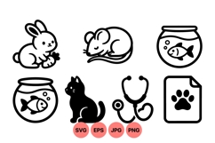 Simple Pet Animal Icons For Vet And Pet Use Product Image 1