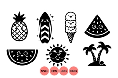 Cute Summer Kawaii Clipart For Crafts Product Image 1
