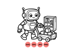 Cute Robot Toy Vector Illustration For Kids Product Image 1