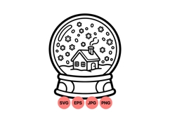 Hand Drawn Winter Snow Globe Clipart Design Product Image 1