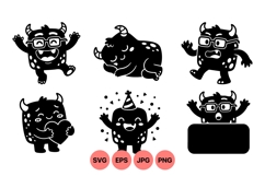 Funny Cute Monster Character Clipart Product Image 1