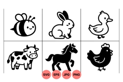 Cute Farm Animal SVG Vector Clipart Product Image 1