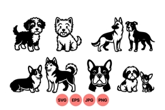 Vector Dog Silhouettes For Craft Projects Product Image 1