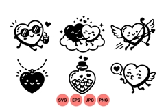 Cute Heart Love Valentine SVG Clipart Product Image 1