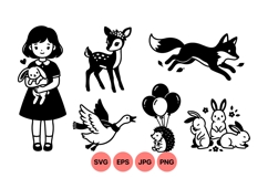 Hand Drawn Woodland Animals Clipart Product Image 1