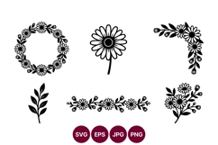 Floral vector elements for crafts and design Product Image 1