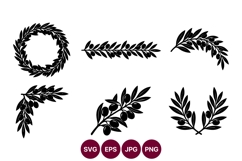 Olive Branch Wreaths Clip Art for Designers Product Image 1