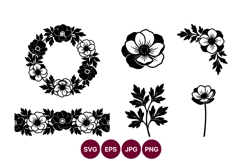 Floral wreaths and stems vector Product Image 1