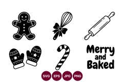 Christmas baking vector icons Product Image 1