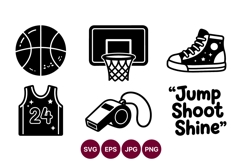 Basketball icons for sports visuals Product Image 1