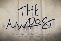 Awrost Handwritten Horror Display Font Product Image 1