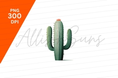 Saguaro Cactus With Pink Flower Isolated Image Product Image 1