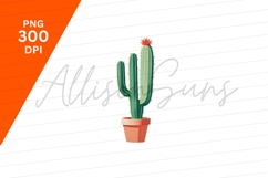 Cartoon Cactus With Flower In A Pot Product Image 1