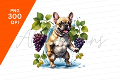 Cartoon Dog With Grapes And Water Splash Product Image 1