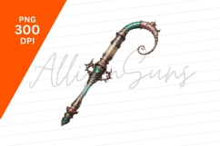 Ornate Fantasy Staff With Gemstone Details Product Image 1