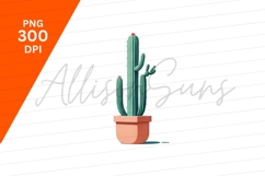 Cactus Plant In Pot With Flowers Isolated Product Image 1