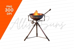 Fire Pit With Tripod Stand Isolated Product Image 1