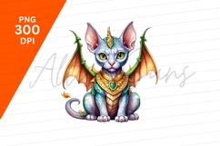 Dragon Cat Feline Fantasy Pet Illustration Product Image 1